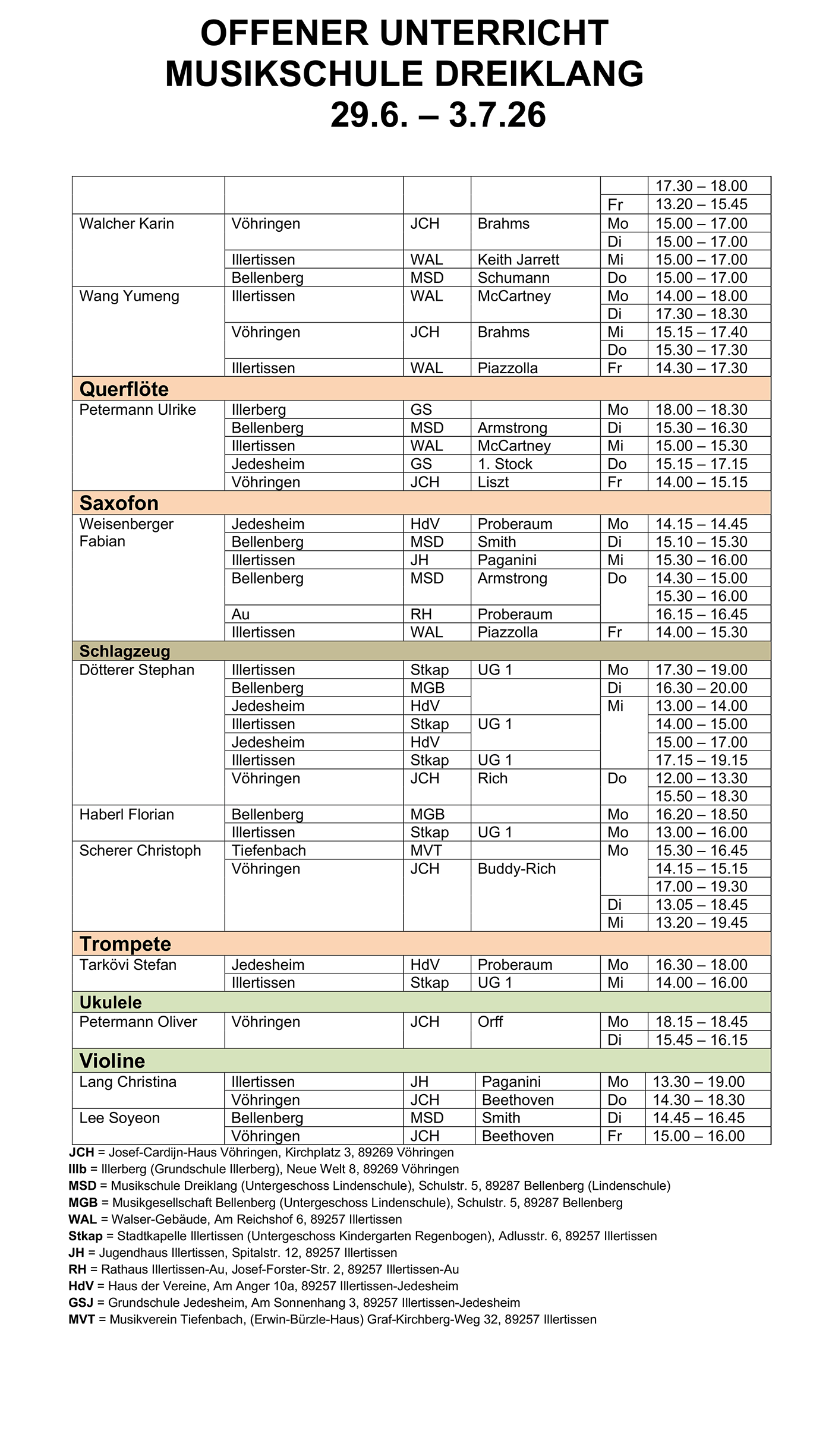 Musikschule Dreiklang e.V. Info-Woche Seite 2